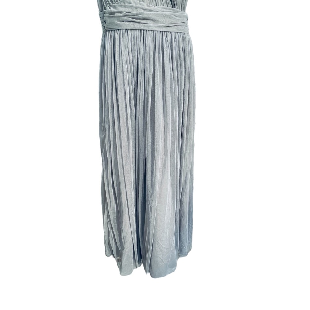 New! ASOS Premium Tulle One Strap Dress Maxi Formal Grey Silver size 8 Med 8889 - Picture 7 of 15